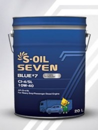 S-OIL SEVEN 10W40 BLUE # 7 CI-4/SL, моторное масло 20 л.